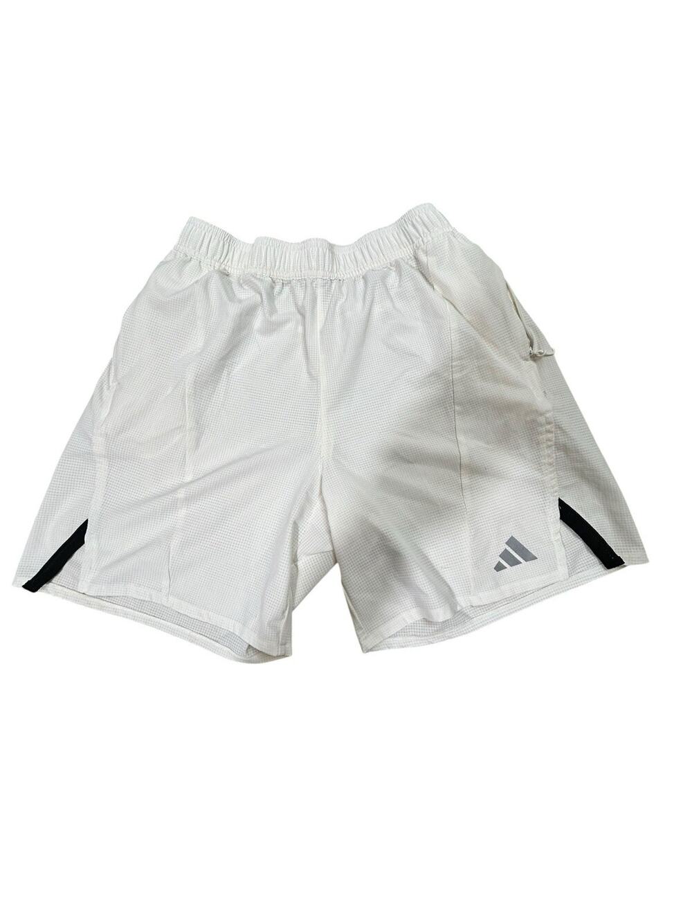Adidas Mens Size M Athletic Stretch Training Shorts HITT Heat.Rdy 7" White/Cream